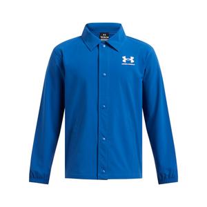 1386699-432-veste-impermeable-enfant-under-armour-icon-woven-coach-bleu-blanc